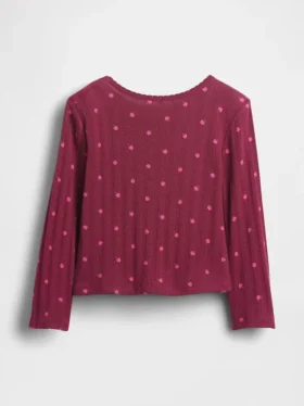 Camiseta de punto pointelle para bebés y niños pequeños