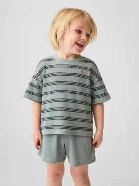 Camiseta de punto waffle para bebés y niños pequeños