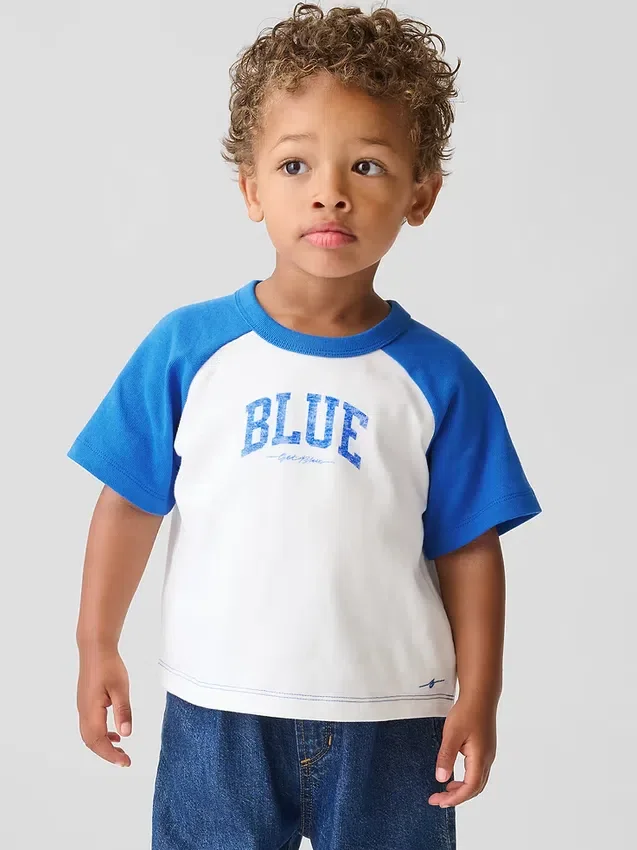 Camiseta de raglán «Get Blue» para bebés y niños