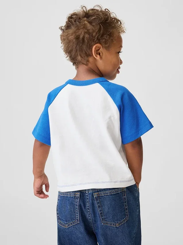 Camiseta de raglán «Get Blue» para bebés y niños