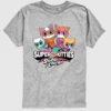 Camiseta gráfica de pantalón corto para niños pequeños con el logotipo de Super Kitties