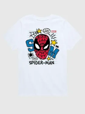 Camiseta gráfica de pantalones cortos para niños pequeños con diseño «Scribbled Spider-Man» de Marvel
