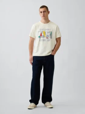 Camiseta gráfica de tejido grueso Gap Sport