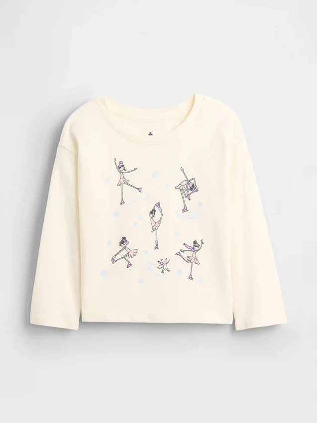 Camiseta gráfica holgada combinable para bebés y niños pequeños