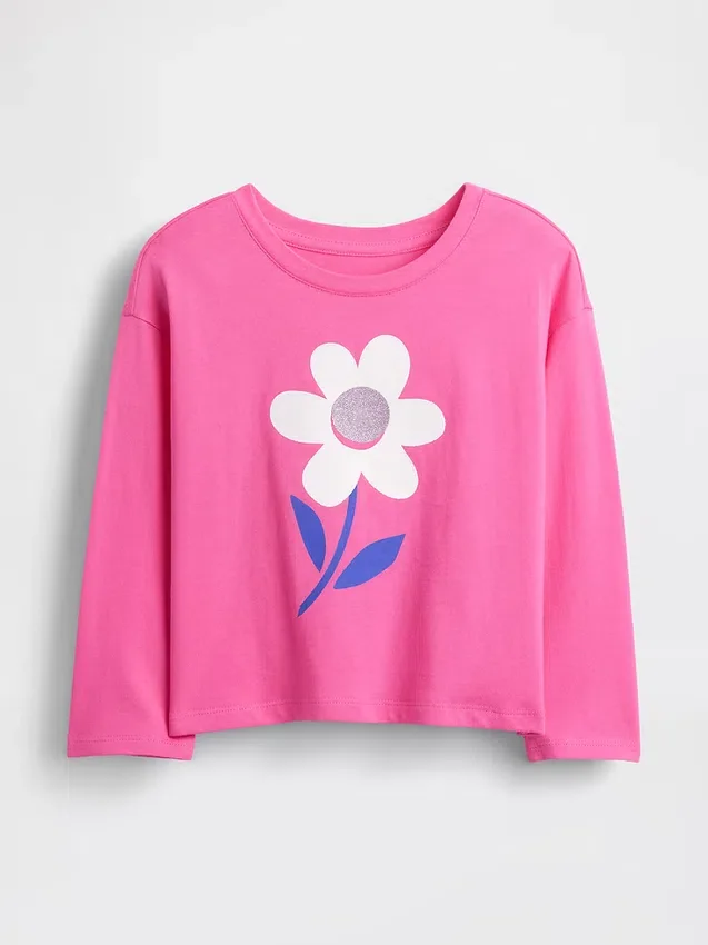 Camiseta gráfica holgada combinable para bebés y niños pequeños