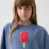 Camiseta gráfica oversize de corte cuadrado para niños