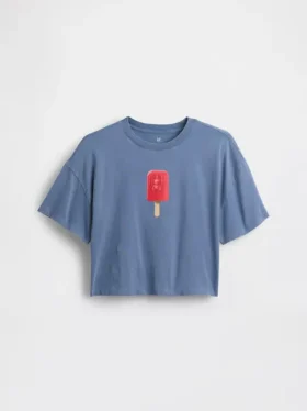 Camiseta gráfica oversize de corte cuadrado para niños