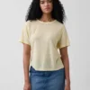 Camiseta holgada de mezcla de lino
