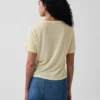 Camiseta holgada de mezcla de lino
