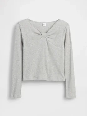 Camiseta infantil con cuello de lazo