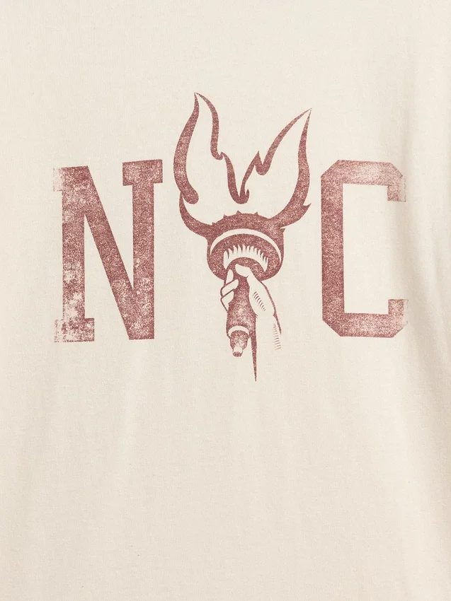 Camiseta infantil con cuello redondo y estampado «Relaxed New York»