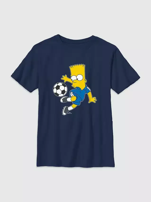 Camiseta infantil con diseño de fútbol de Bart Simpson