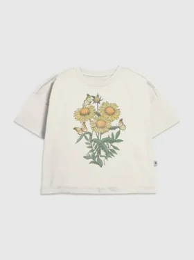Camiseta infantil con diseño de girasoles