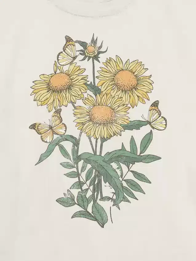 Camiseta infantil con diseño de girasoles