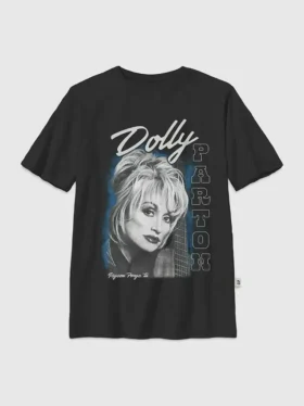 Camiseta infantil con diseño extragrande de Dolly Parton con retrato de guitarra