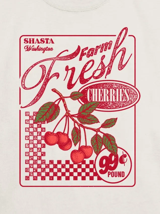 Camiseta infantil con diseño «Farm Fresh Cherries»