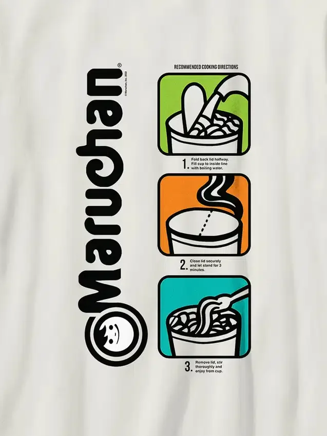 Camiseta infantil con diseño gráfico de Maruchan en estilo pop art