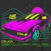 Camiseta infantil con diseño gráfico de Toyota Supra en colores neón