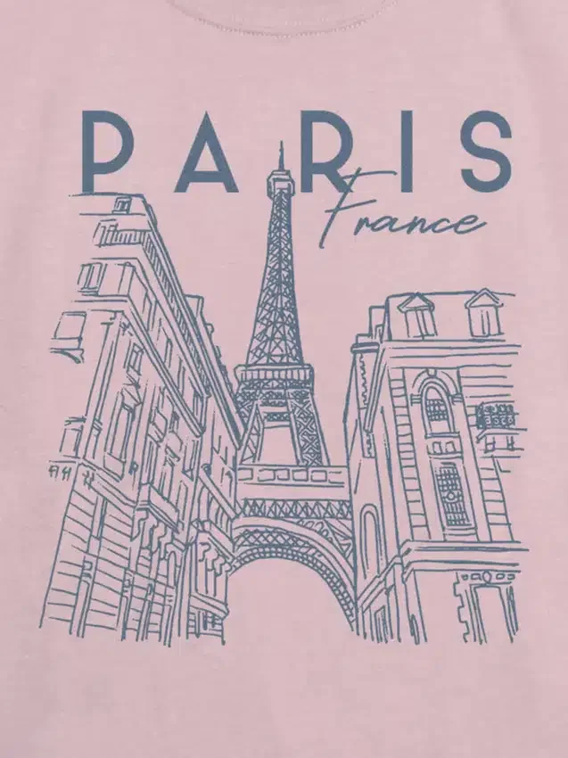 Camiseta infantil con diseño gráfico «Paris Line Art»