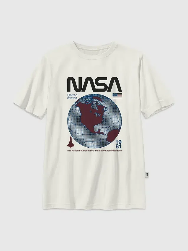 Camiseta infantil con diseño retro del globo terráqueo de la NASA
