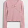 Camiseta infantil con lazo cruzado en el frente