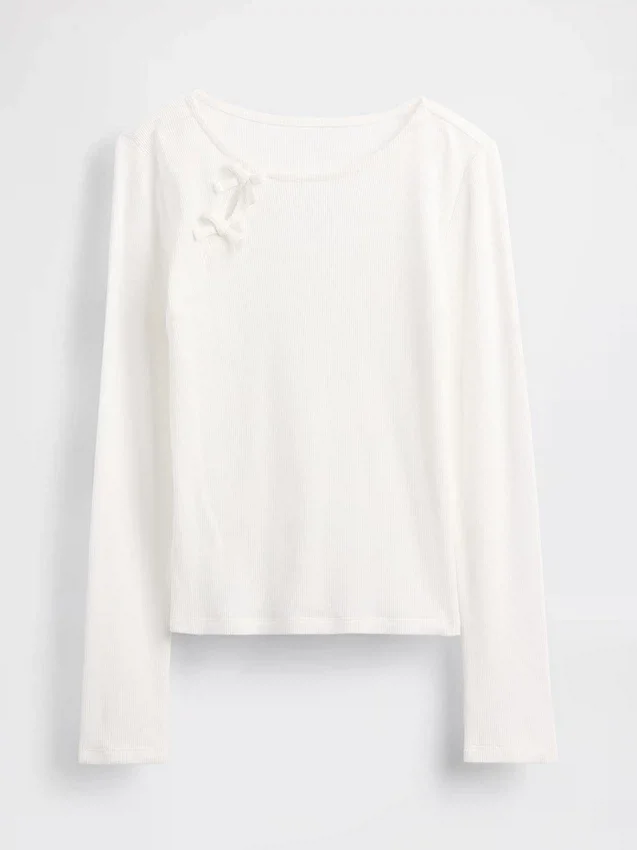 Camiseta infantil con lazo de punto elástico