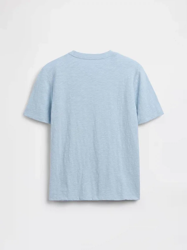 Camiseta infantil de algodón orgánico con bolsillo