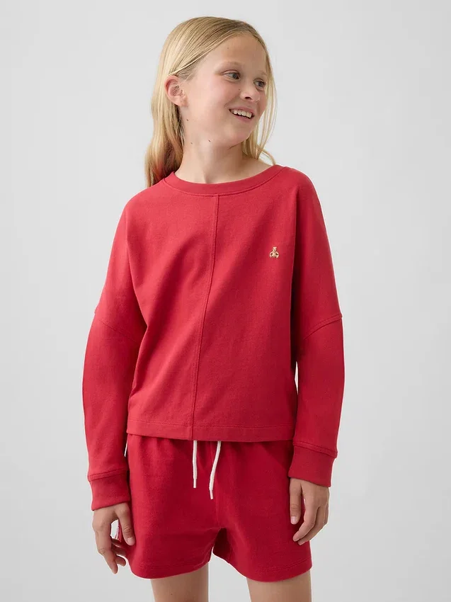 Camiseta infantil de peso pesado con costuras oversize