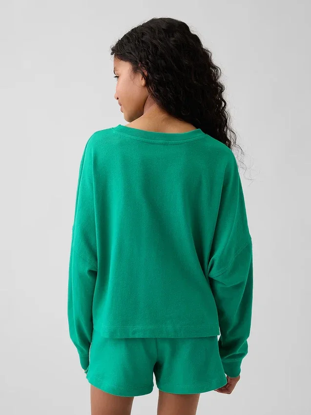 Camiseta infantil de peso pesado con costuras oversize
