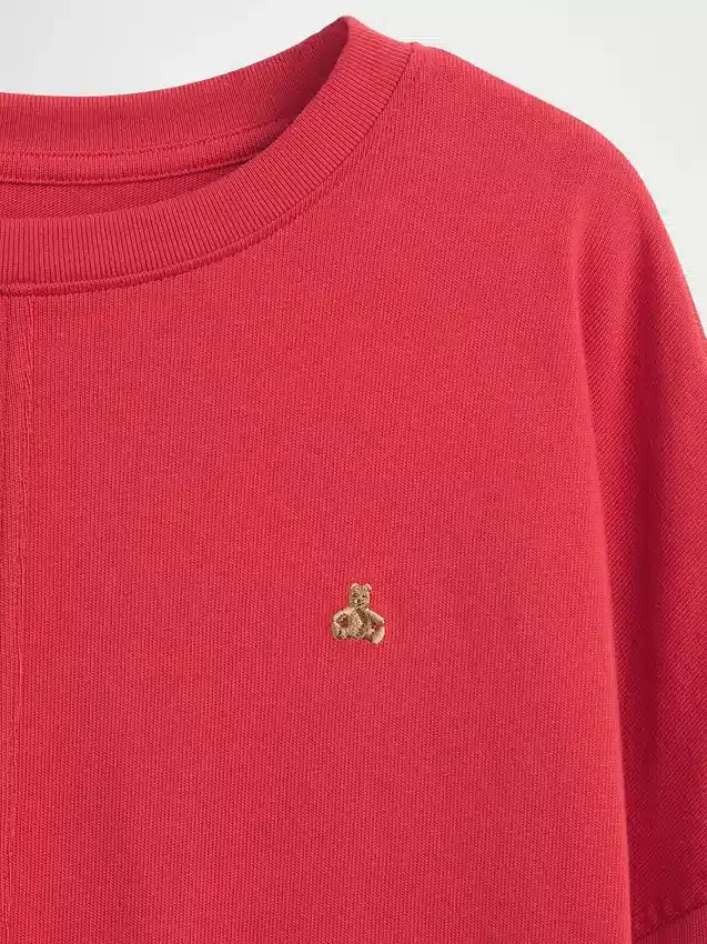 Camiseta infantil de peso pesado con costuras oversize
