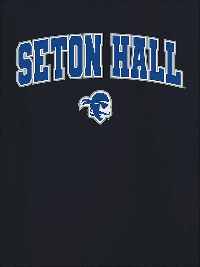 Camiseta negra con el Arch Logo de la Universidad de Seton Hall