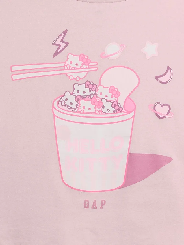 Camiseta oversize de corte cuadrado de Hello Kitty para niños
