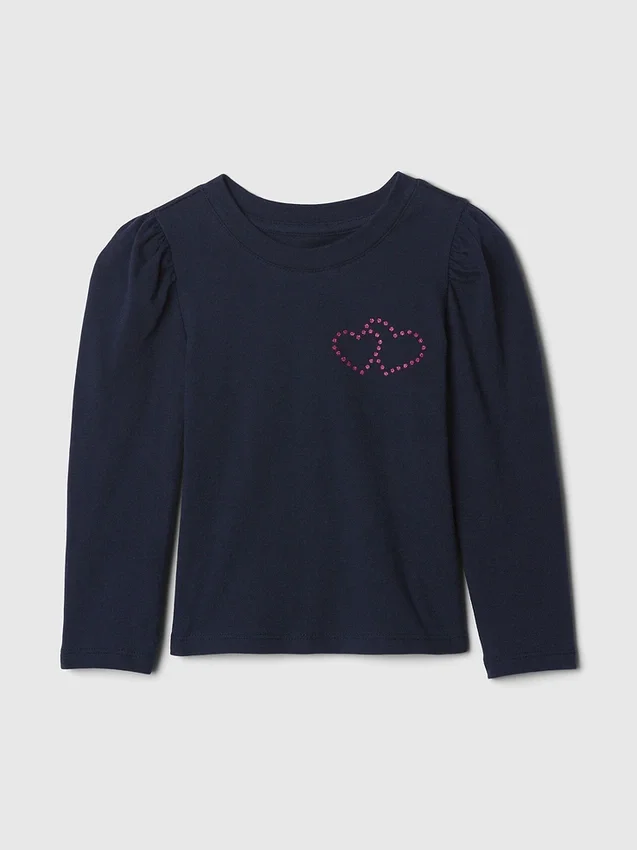 Camiseta para bebés y niños con mangas abullonadas para combinar