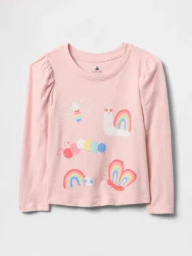 Camiseta para bebés y niños con mangas abullonadas para combinar