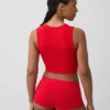 Camiseta sin costuras de canalé corta