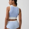 Camiseta sin costuras de canalé corta