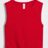 Camiseta sin costuras de canalé corta