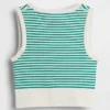 Camiseta sin costuras de canalé corta