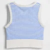 Camiseta sin costuras de canalé corta