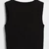 Camiseta sin costuras de canalé corta