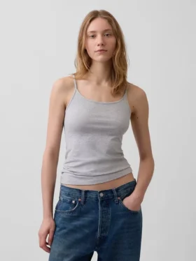 Camiseta sin mangas básica de punto tupido