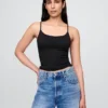 Camiseta sin mangas básica de punto tupido