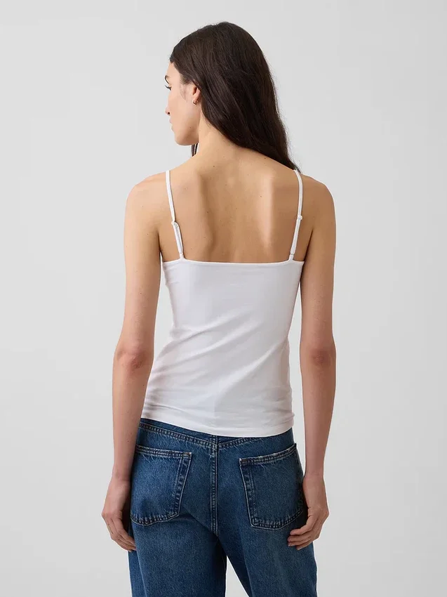 Camiseta sin mangas básica de punto tupido