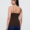Camiseta sin mangas básica de punto tupido