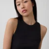 Camiseta sin mangas con cuello halter de punto acanalado grueso