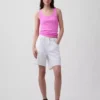 Camiseta sin mangas con cuello redondo acanalado