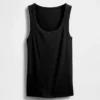 Camiseta sin mangas con cuello redondo acanalado