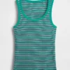 Camiseta sin mangas con cuello redondo acanalado