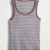 Camiseta sin mangas con cuello redondo acanalado