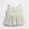 Camiseta sin mangas con peplum y moño para bebés y niños pequeños